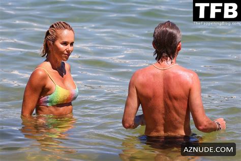 Pip Edwards Sexy Seen Flaunting Her Hot Body In A Bikini On The Beach In Sydney AZNude