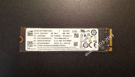 SK Hynix PC711 NVMe OPAL 2 0 512GB M 2 2280 Pcie GEN3X4 SSD