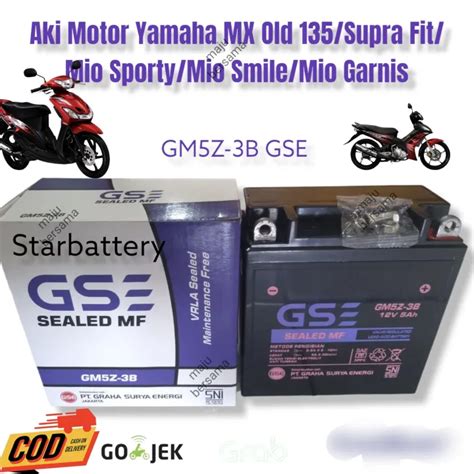 Aki Motor Yamaha Jupiter MX 135 OLD Lama Aki Kering GSE GM5Z 3B Aki