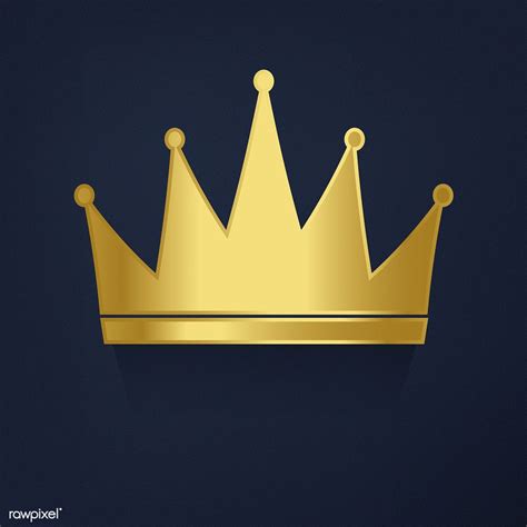 Golden Crown on Blue Background | Free Vector Image