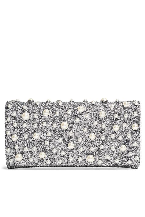 Pearl Silver Glitter Clutch By Sondra Roberts For 20 Page 2 Rent The Runway