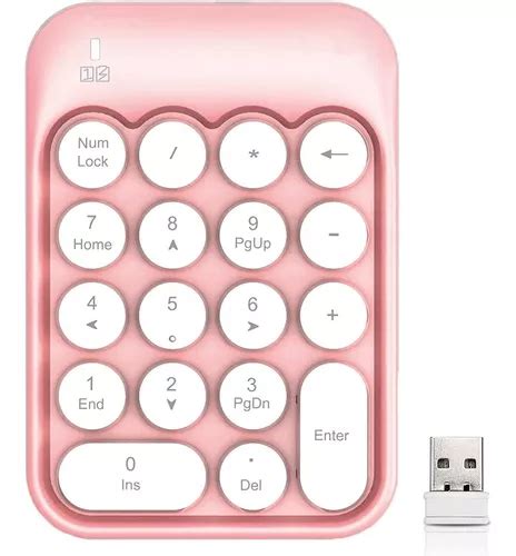 Mini Teclado Numerico Inalambrico Para Pc Rosa 18 Tec