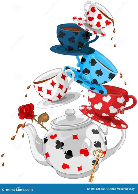 Alice In Wonderland Color Illustrations Tea Party