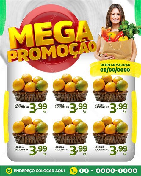 Social Media Encarte Mega Promoção Frutas e Verduras PSD Editável