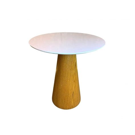 Mesa De Jantar Cone Cm Base Madeira Freij Tampo Laqueado Branco Cor