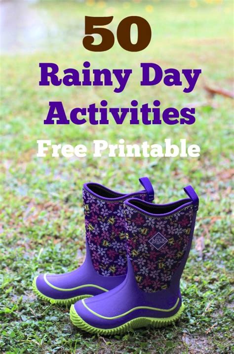 Rainy Day Activities Free Printable - Moments A Day