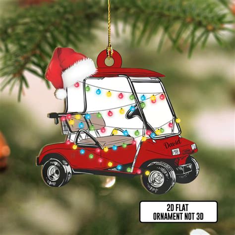 Personalized Name Golf Cart Ornament Custom Golf Christmas Etsy