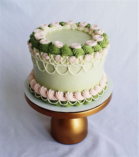 Aesthetic Old School Green Cake Pretty Birthday Cakes Vintage Cake