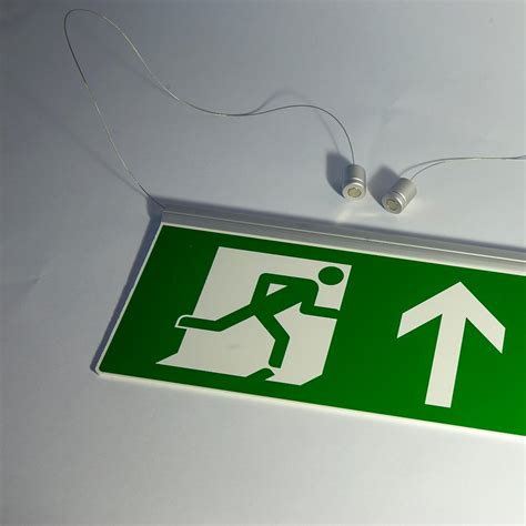 Fire Exit Sign Ceiling Hanging FE Blade BS ISO 7010 Signbox