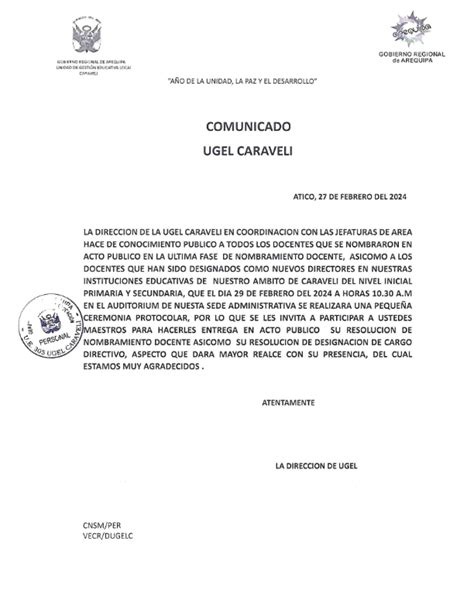 Comunicado Invitaci N A Ceremonia De Entrega De Resoluciones De