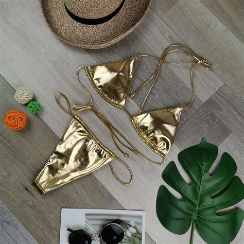 Liu Ming Hot Selling More Colorful Women Sexy Gold Extreme Micro Thong Piece Bikini Buy