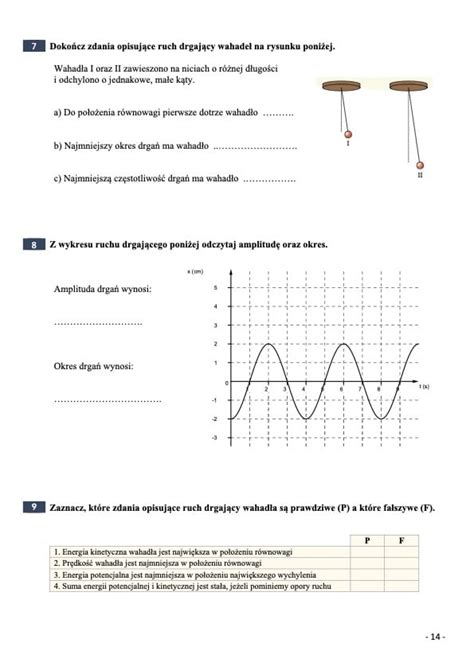 Ruch Drgajacy I Falowy Testy Sprawdzajace Fizyka Z Pasj