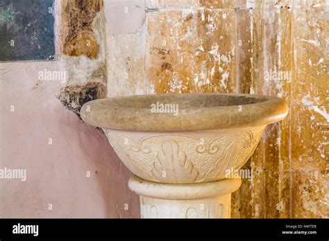 Ancient Stoup For Holy Water Stock Photo Alamy