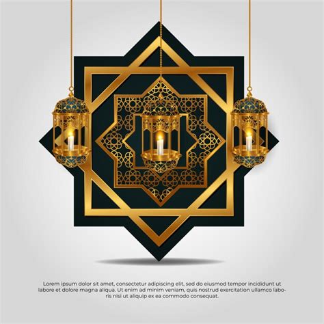 Eid al adha mubarak schöne islamische 3d goldene sternmandala und