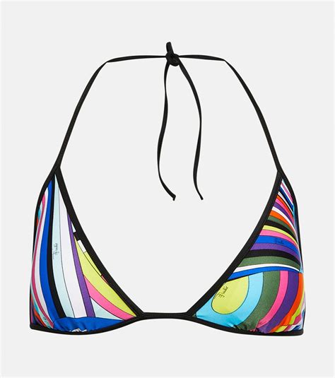 Pucci Printed Triangle Bikini Top Emilio Pucci