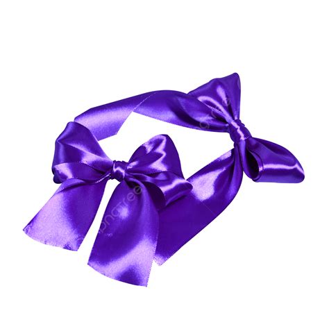 Two Shiny Purple Ribbons Purple Satin Reflective Bow Png Transparent