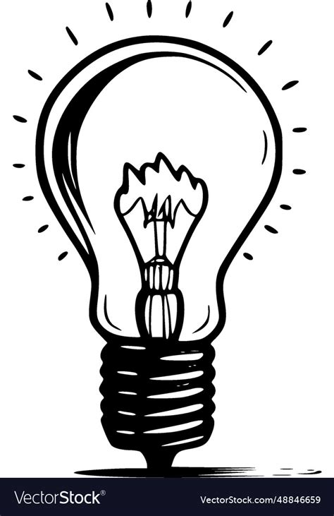 Light bulb - black and white isolated icon Vector Image