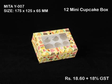 Yellow Mini Cupcake Window Box Pack Of Ipfkart