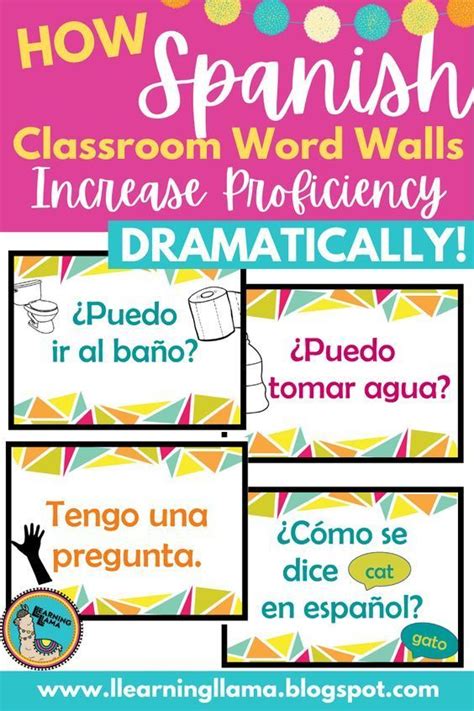 Spanish Classroom Word Wall Posters With The Words How Do You Spell