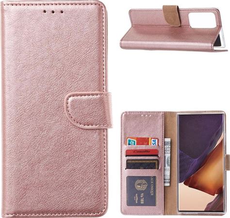 Samsung Galaxy Note Ultra Bookcase Rose Goud Portemonee Hoesje