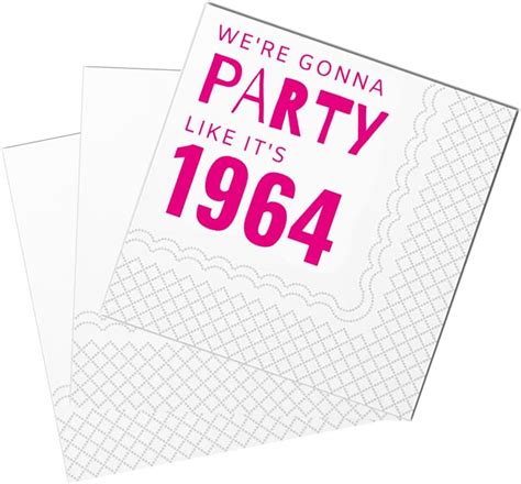 Amazon SharkBliss 60th Birthday Cocktail Napkins 50 Pack Pink We