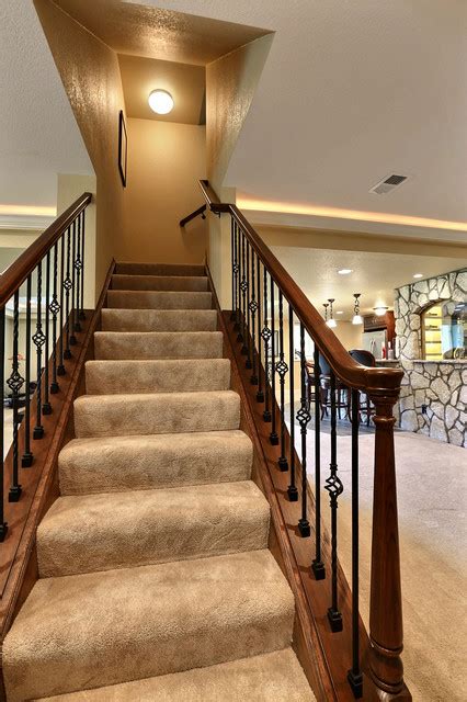 Open Basement Concept In Centennial CO With Tray Ceilings And Stacked