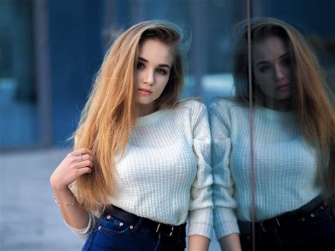 Blonde Model Posing At The City Stock Image Image Of Model Beauty 183611951