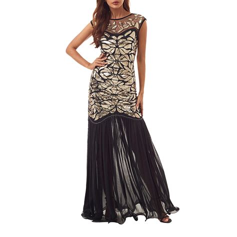 Blphud Dresses Dress Border Dress Retro Dress Beaded Mesh Sequin