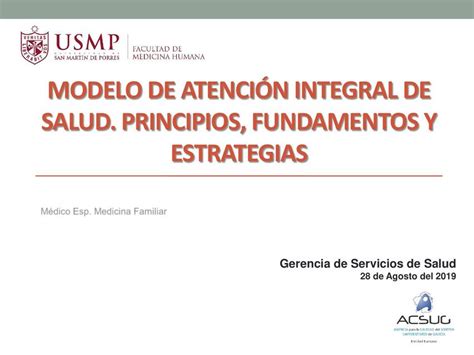 Modelo de atención integral de Salud Principios fundamentos y