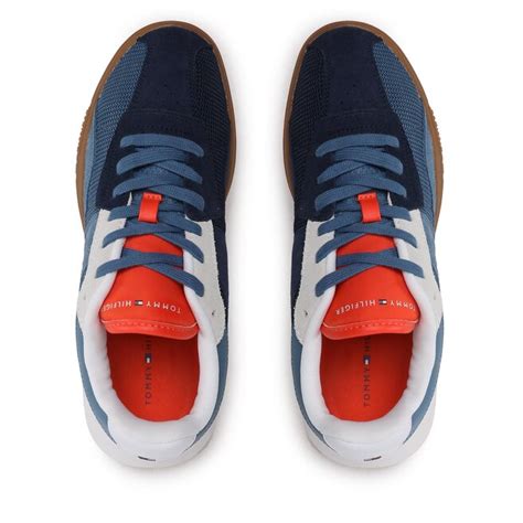 Sneakers Tommy Hilfiger Retro Modern Runner Mix Fm Fm Blu Scuro