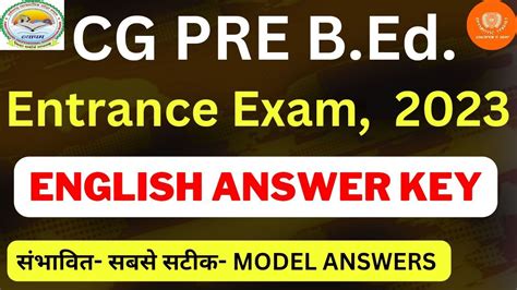 Cg Pre B Ed Entrance Exam Model Answer Key