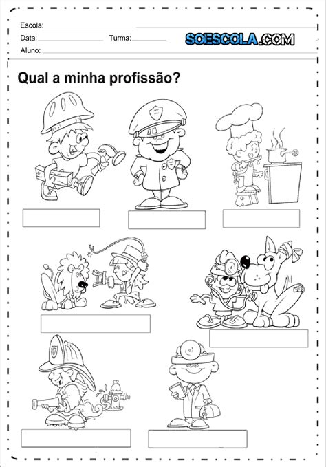 Atividades sobre Profissões para Educação Infantil Para imprimir