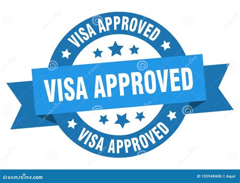 Visa Approved Round Ribbon Isolated Label. Visa Approved Sign Stock ...