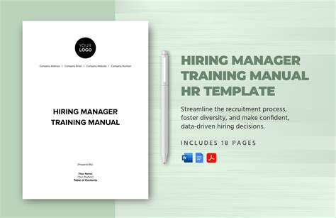 Hiring Manager Training Manual Hr Template In Pdf Word Google Docs