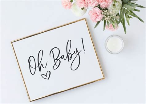 Oh Baby Printable Sign Baby Shower Dessert Table Decor | Etsy