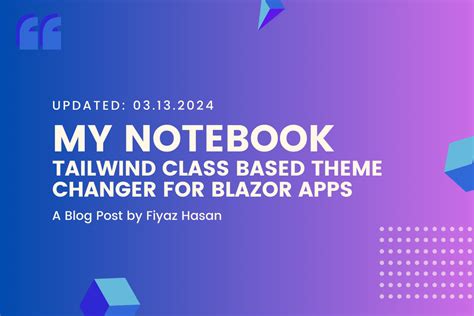 Tailwind Class Based Theme Changer For Blazor Apps