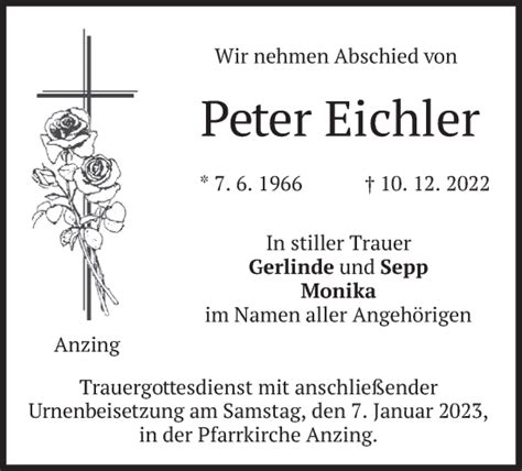 Traueranzeigen Von Peter Eichler Trauer Merkur De