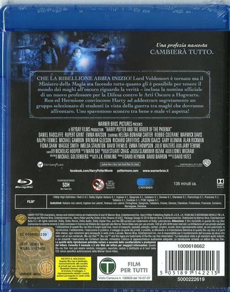 Harry Potter E Lordine Della Fenice Edizione Speciale Blu Ray