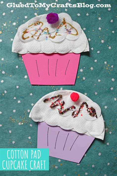 Paper Plate And Cotton Pad Cupcakes