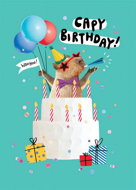 Capybara Cake Birthday Card – Scribbler Cards & Gifts