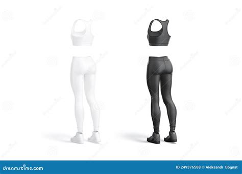 Blank Black And White Women Sport Uniform Mock Up Isolaed Stock