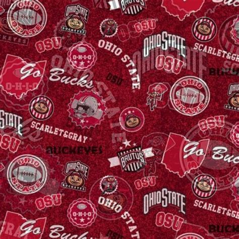 Ncaa Ohio State Buckeyes 100 Cotton Fabric Etsy