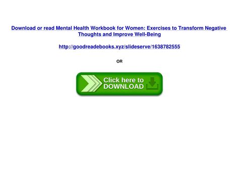 Ppt Pdf Mental Health Workbook For Women Exercises To Transform