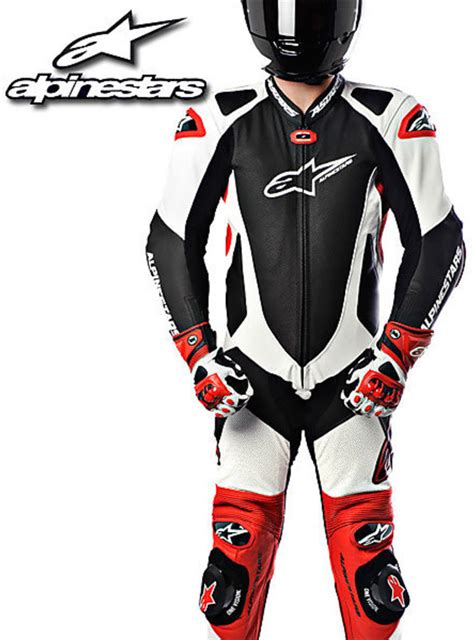 Tuta Motoin Pelle Alpinestars Gp Pro Intera Professionale Nero Bianco