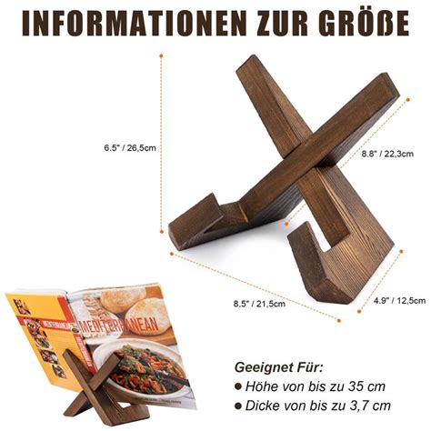 Puersi Kochbuchhalter Buchst Nder Aus Holz Buchhalter Rezepthalter