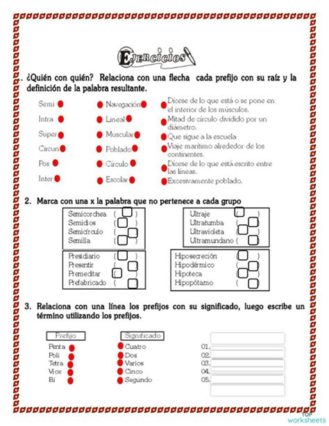 Prefijos Y Sufijos Ficha Interactiva Topworksheets