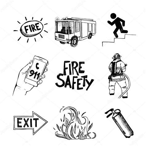 Fire Safety Clip Art Black And White