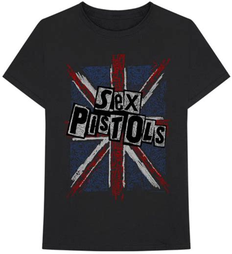 Sex Pistols Union Jack Logo On A Black Shirt