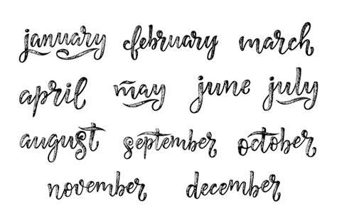 Premium Vector Handwritten Names Of Months December January