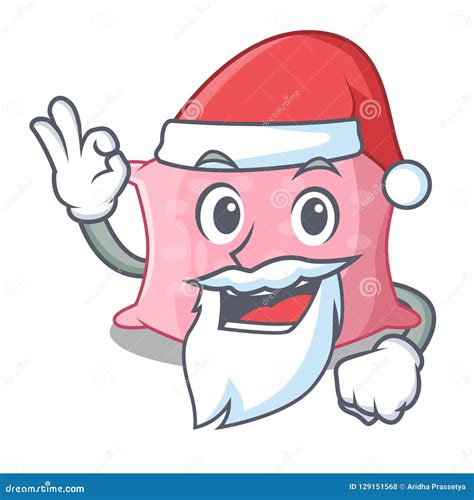 Santa Cute Pillow Comfortable Isolated On Mascot Stock Vector